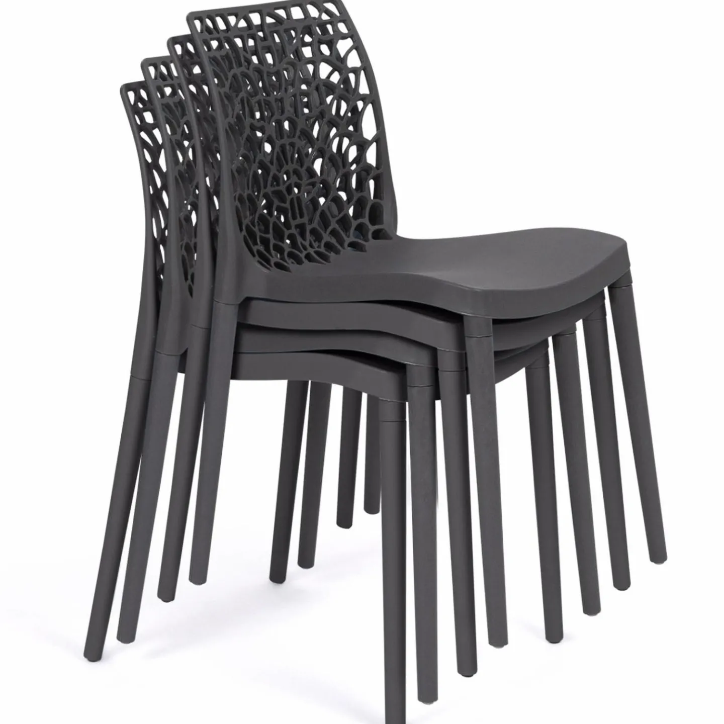 Chaises nid d'abeille gris anthracite : lot de 6*IDMarket Sale
