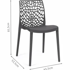 Chaises nid d'abeille gris anthracite : lot de 6*IDMarket Sale