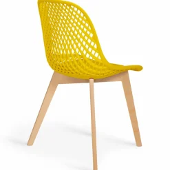 Chaises noir, gris clair, blanc et jaune*IDMarket Outlet