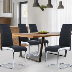 Chaises noires et blanches design pour salle à manger MIA*IDMarket