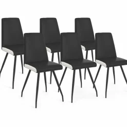 Chaises noires liseré blanc pieds araignée pour salle à manger*IDMarket Clearance