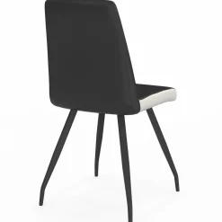 Chaises noires liseré blanc pieds araignée pour salle à manger*IDMarket Clearance