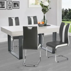 Chaises pieds métal chromé blanches et grises*IDMarket Sale