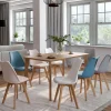 Chaises scandinaves 4 couleurs : pastel rose x2, blanc x2, gris clair x2 et bleu x2*IDMarket
