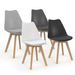 Chaises scandinaves 4 couleurs : gris foncé, gris clair, noir et blanc*IDMarket Online