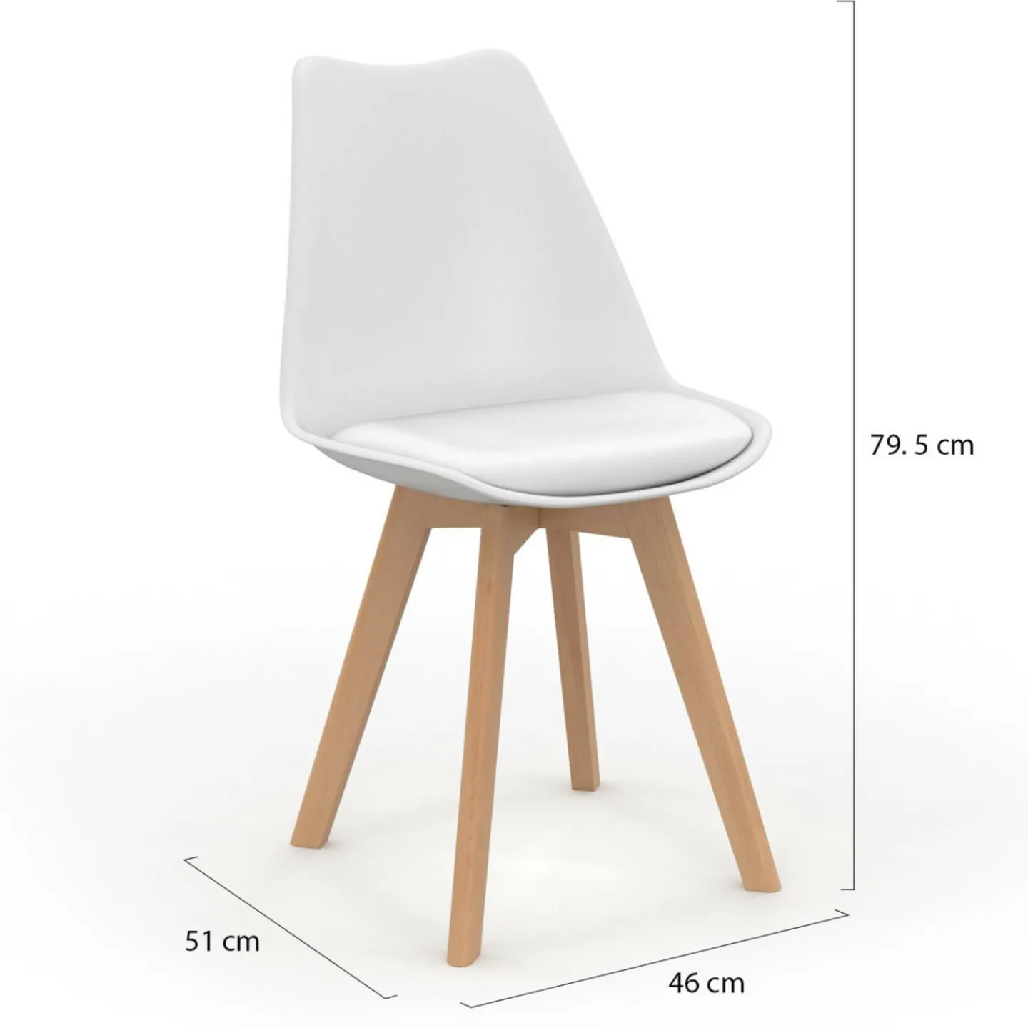 Chaises scandinaves 4 couleurs : gris foncé, gris clair, blanc et jaune*IDMarket New