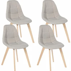 Chaises scandinaves beiges pieds en bois*IDMarket Online
