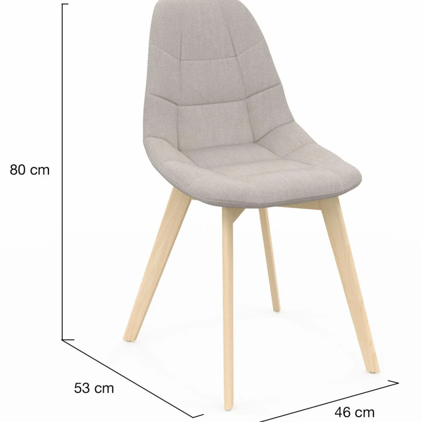 Chaises scandinaves beiges pieds en bois*IDMarket Online