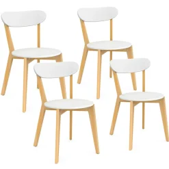 Chaises scandinaves bicolores blanc et bois*IDMarket New