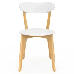 Chaises scandinaves bicolores blanc et bois*IDMarket New