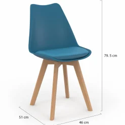 Chaises scandinaves bleu canard*IDMarket Clearance