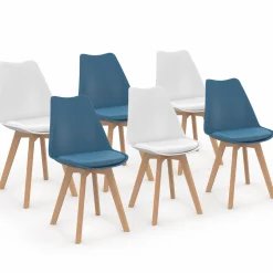 Chaises scandinaves bleu canard et blanc*IDMarket Sale