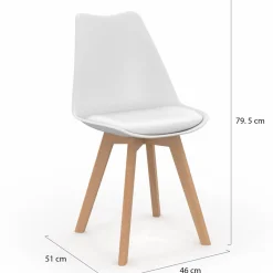 Chaises scandinaves bleu canard et blanc*IDMarket Sale