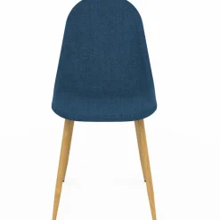 Chaises scandinaves en tissu bleu canard pour salle à manger*IDMarket Sale