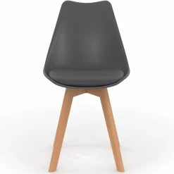 Chaises scandinaves grises avec coussin*IDMarket Outlet