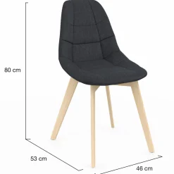 Chaises scandinaves grises pieds en bois*IDMarket New
