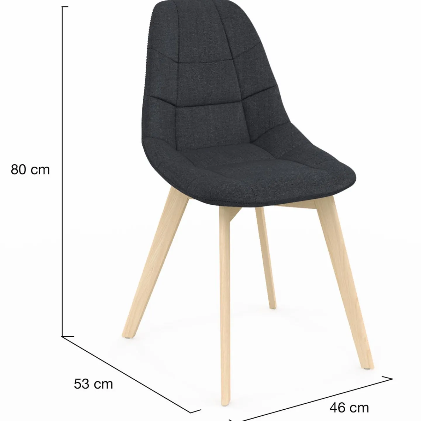 Chaises scandinaves grises pieds en bois*IDMarket New