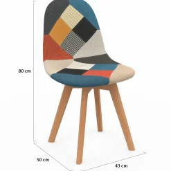 Chaises scandinaves mix color blanc, gris clair et patchworks*IDMarket Sale