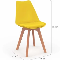 Chaises scandinaves mix color grises, blanches et jaunes*IDMarket Best