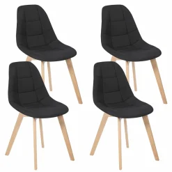 Chaises scandinaves noires pieds en bois*IDMarket
