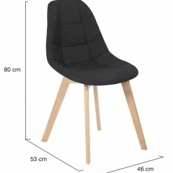 Chaises scandinaves noires pieds en bois*IDMarket