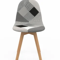 Chaises scandinaves patchworks noirs, gris et blancs*IDMarket New