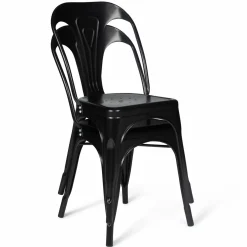 Chaises style industriel noir mat*IDMarket Hot