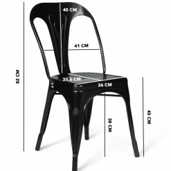 Chaises style industriel noir mat*IDMarket Hot