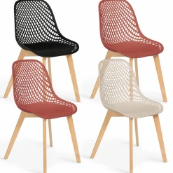 Chaises terracotta et beige*IDMarket Outlet