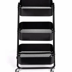 Chariot desserte à roulettes en acier noir*IDMarket Clearance