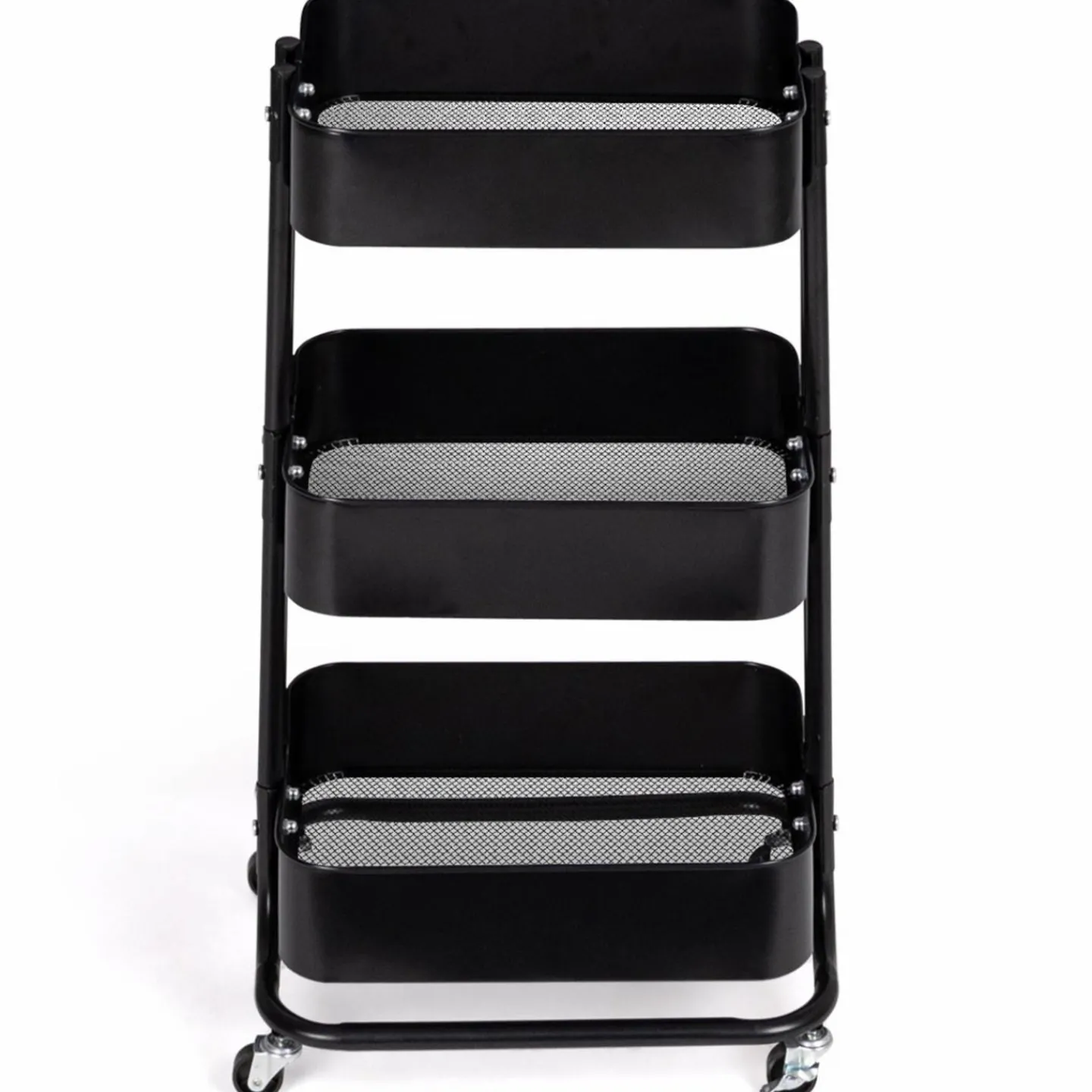 Chariot desserte à roulettes en acier noir*IDMarket Clearance