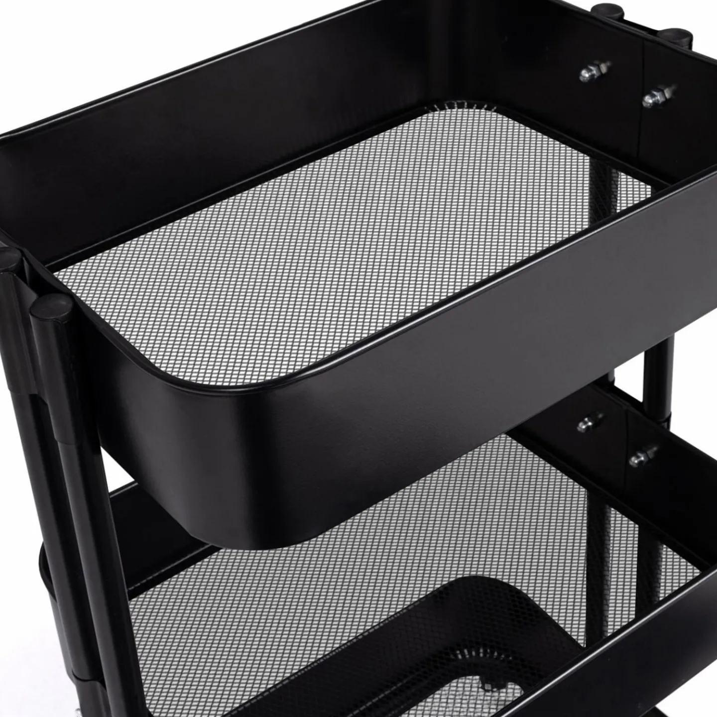 Chariot desserte à roulettes en acier noir*IDMarket Clearance