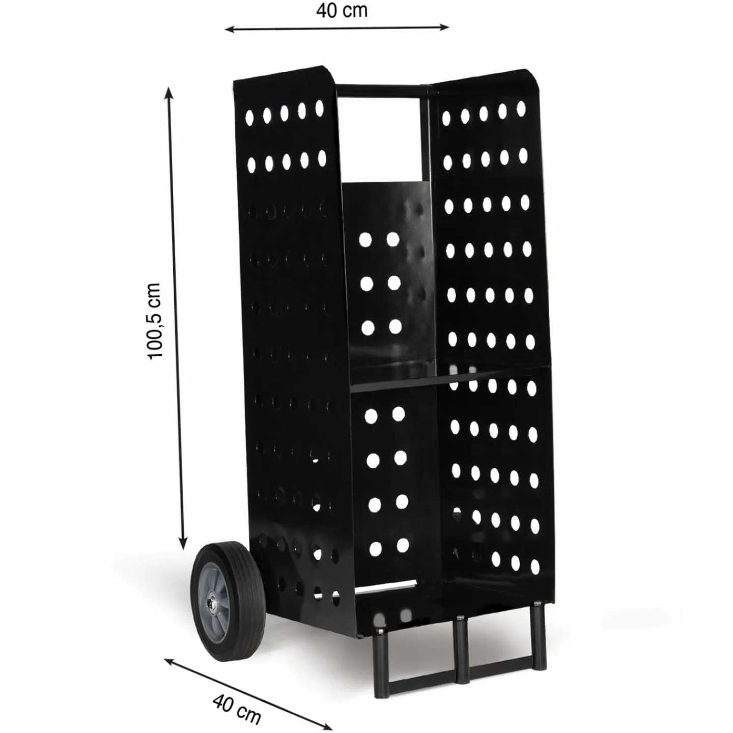 Chariot porte bûches vertical noir*IDMarket Sale