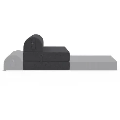 Chauffeuse convertible 1 place en tissu gris anthracite*IDMarket New