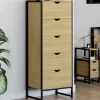 Chiffonnier 5 tiroirs 45 cm commode semainier design industriel*IDMarket Online