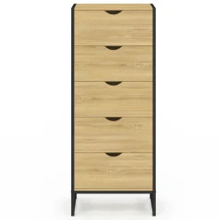 Chiffonnier 5 tiroirs 45 cm commode semainier design industriel*IDMarket Online