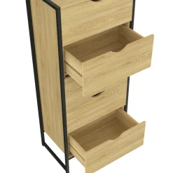 Chiffonnier 5 tiroirs 45 cm commode semainier design industriel*IDMarket Online