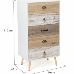 Chiffonnier scandinave 5 tiroirs*IDMarket Sale