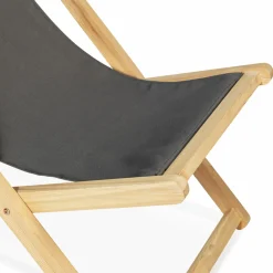 Chiliennes en bois et toile grise*IDMarket Online