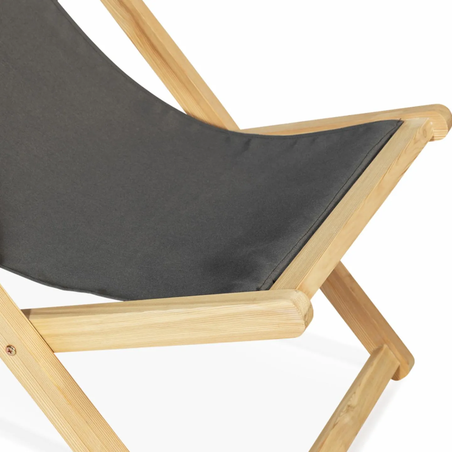 Chiliennes en bois et toile grise*IDMarket Online