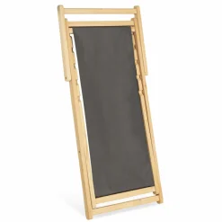 Chiliennes en bois et toile grise*IDMarket Online