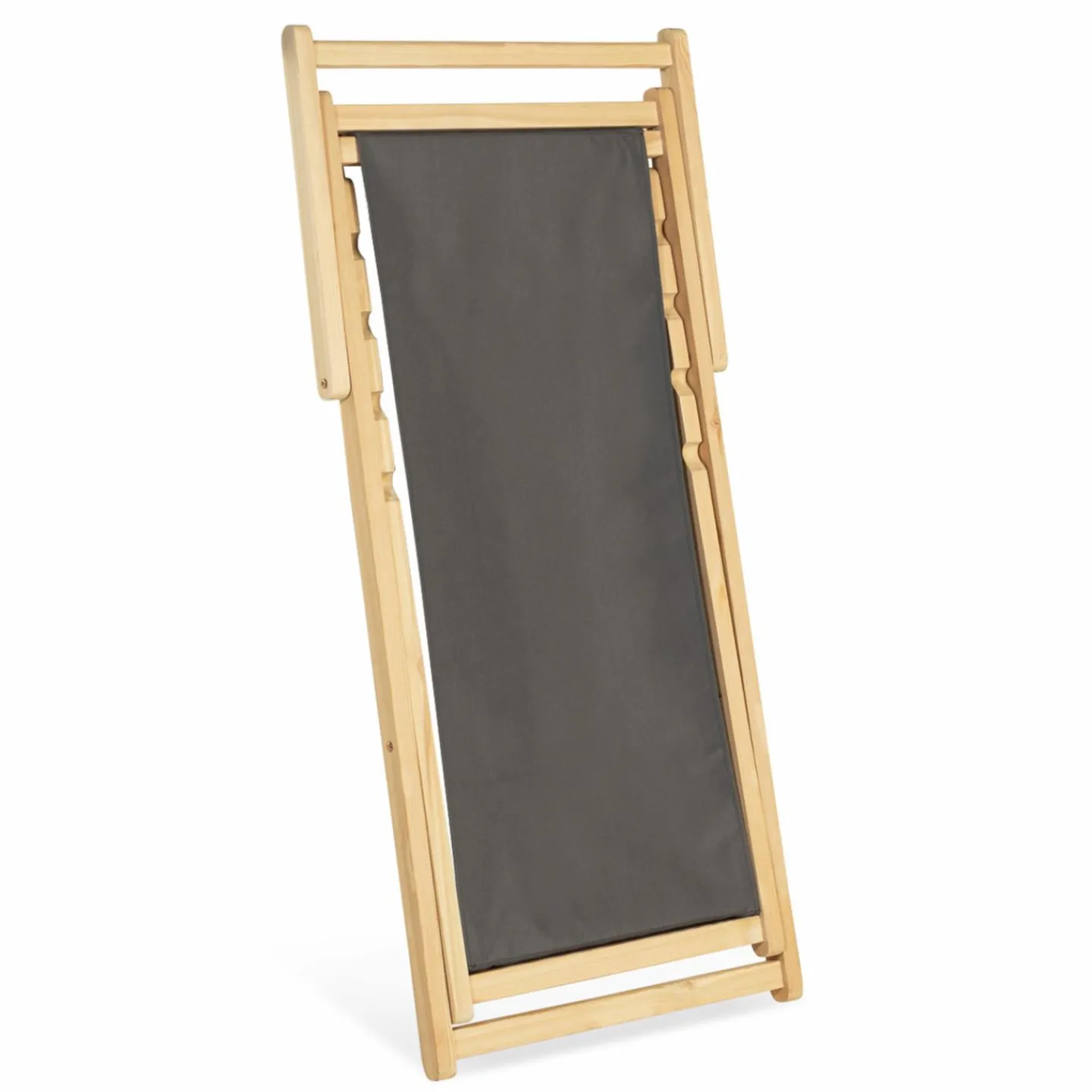 Chiliennes en bois et toile grise*IDMarket Online