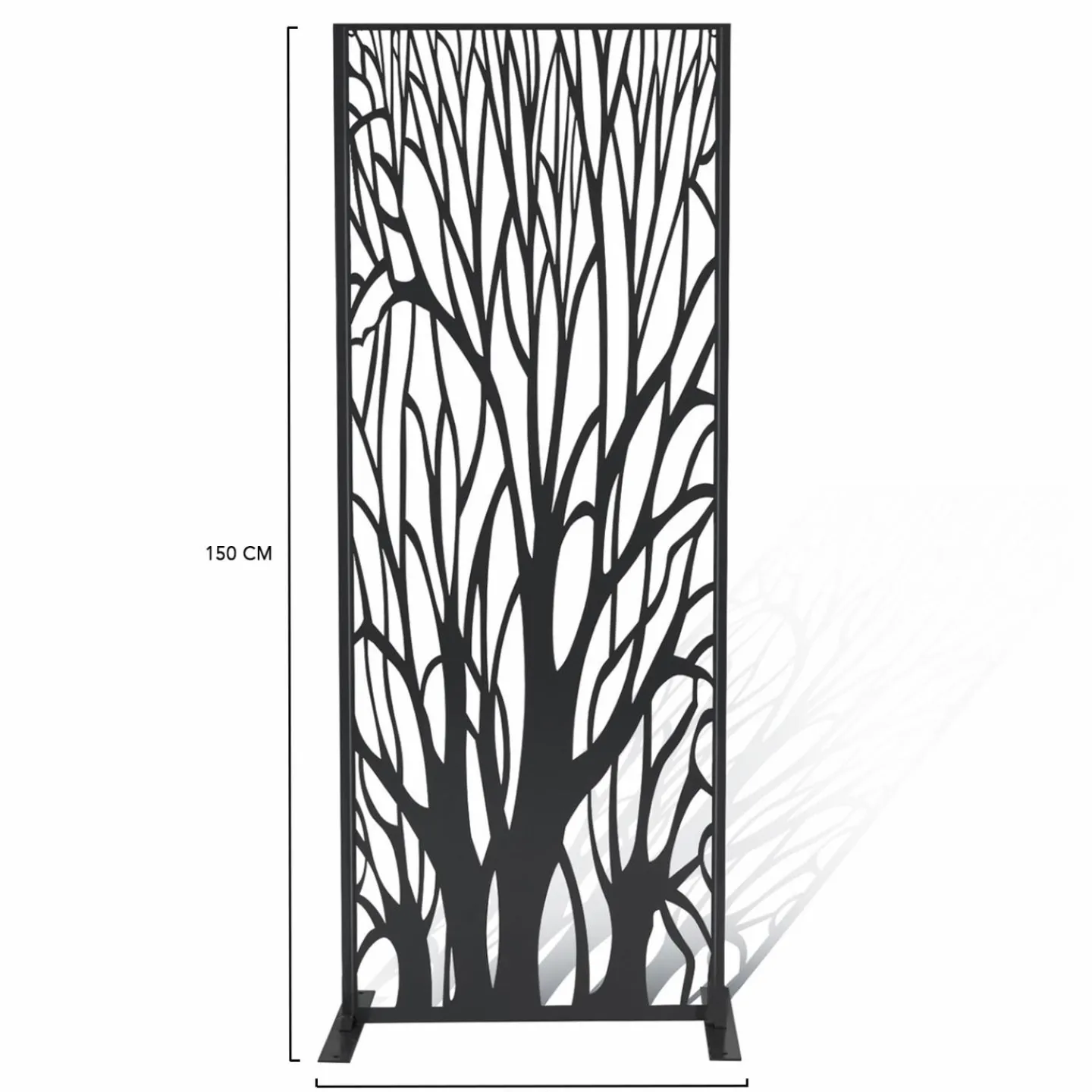 Claustra extérieur métal gris motif arbre*IDMarket Outlet