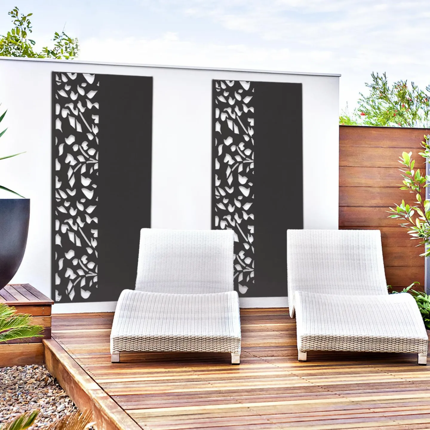 Claustra extérieur métal gris semi ajouré*IDMarket Best