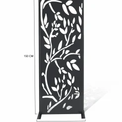 Claustra extérieur métal gris motif floral*IDMarket Hot