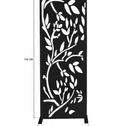 Claustra extérieur métal noir mat motif floral*IDMarket Clearance