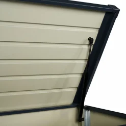 Coffre de jardin verrouillable en métal gris anthracite 200 L*IDMarket