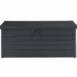 Coffre de jardin verrouillable en métal gris anthracite 600 L*IDMarket Outlet