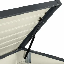 Coffre de jardin verrouillable en métal gris anthracite 600 L*IDMarket Outlet