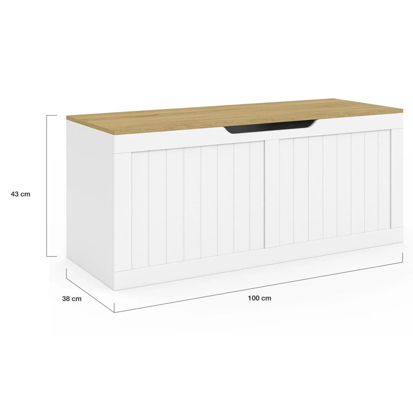 Coffre de rangement bois et blanc*IDMarket Outlet
